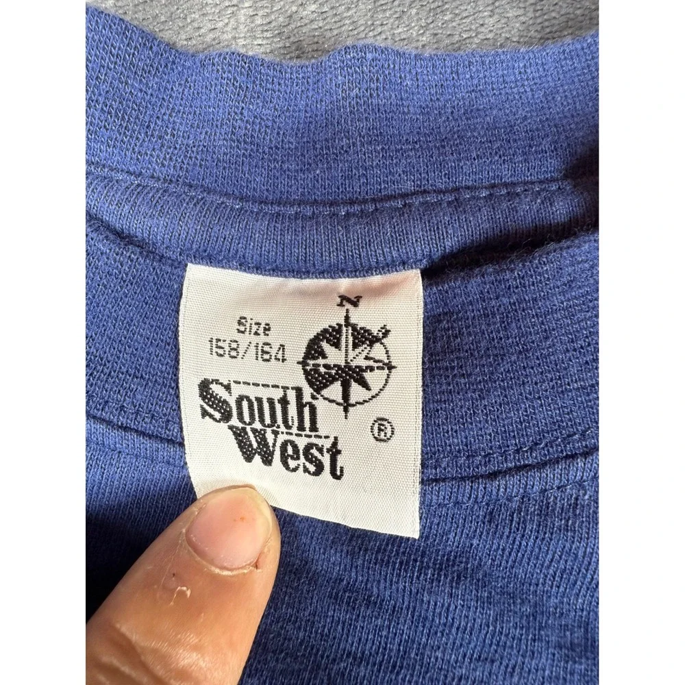 Vintage Sverige Sweden‎ Moose Graphic T Shirt Kids Size 158/164 Blue